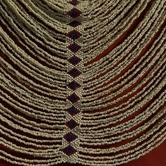 VINTAGE BEADED NECKLACE/SHALL COLOR BLUE - Picture 10 of 11